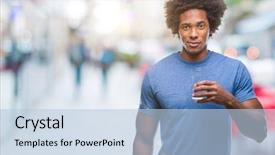  Presentation with child drinking water from glass - Slide deck enhanced with man drinking glass of water background and a light blue colored foreground