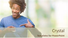  Presentation with drinking glass - Beautiful slides featuring man drinking glass of water backdrop and a soft green colored foreground