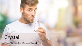  Presentation with child drinking water from glass - Slide deck enhanced with man drinking glass of water background and a  colored foreground