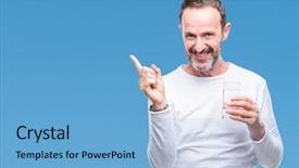  Presentation with child drinking water from glass - Theme with man drinking glass of water background and a light blue colored foreground