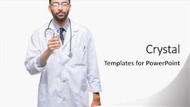  Presentation with drinking glass - Cool new presentation theme with man drinking glass of water backdrop and a white colored foreground