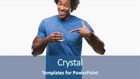  Presentation with drinking glass - PPT theme featuring man drinking glass of water background and a ocean colored foreground