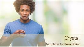  Presentation with child drinking water from glass - PPT layouts featuring man drinking glass of water background and a  colored foreground