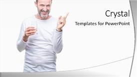  Presentation with drinking glass - Audience pleasing theme consisting of man drinking glass of water backdrop and a  colored foreground