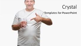  Presentation with child drinking water from glass - Slide deck enhanced with man drinking glass of water background and a  colored foreground