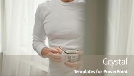  Presentation with coffee - PPT layouts having man-drinking-morning-coffee background and a  colored foreground