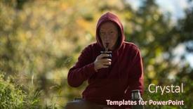  Presentation with park - Theme consisting of man-drinks-mate background and a wine colored foreground