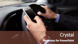  Presentation with driver - Slides having man driver using smart phone background and a tawny brown colored foreground