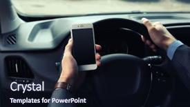  Presentation with driver - Cool new slides with man driver using smart phone backdrop and a wine colored foreground