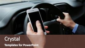  Presentation with driver - Colorful theme enhanced with man driver using smart phone backdrop and a tawny brown colored foreground