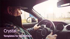  Presentation with muscle - Theme with man driving a car background and a wine colored foreground