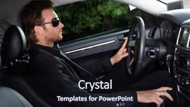  Presentation with luxury car - Beautiful presentation theme featuring close-up of photos of backdrop and a soft green colored foreground