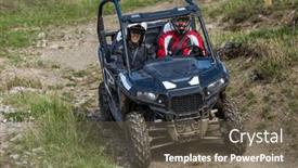  Presentation with atv - PPT theme consisting of man-driving-a-quad-atv background and a tawny brown colored foreground