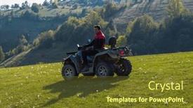  Presentation with atv - PPT theme enhanced with man-driving-a-quad-atv background and a tawny brown colored foreground
