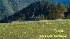  Presentation with atv - Theme consisting of man-driving-a-quad-atv background and a tawny brown colored foreground