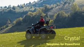  Presentation with atv - Slides with man-driving-a-quad-atv background and a tawny brown colored foreground
