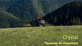 Presentation with atv - Presentation theme consisting of man-driving-a-quad-atv background and a tawny brown colored foreground