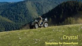  Presentation with atv - Theme with man-driving-a-quad-atv background and a tawny brown colored foreground