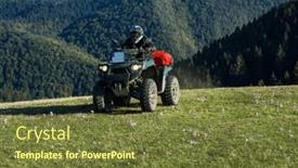  Presentation with atv - Presentation having man-driving-a-quad-atv background and a tawny brown colored foreground