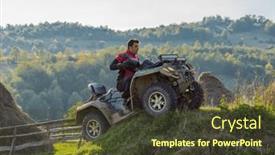  Presentation with atv - Presentation theme enhanced with man-driving-a-quad-atv background and a tawny brown colored foreground