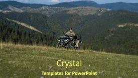  Presentation with atv - Slide set having man-driving-a-quad-atv background and a tawny brown colored foreground