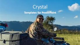  Presentation with atv - Slides featuring man-driving-a-quad-atv background and a teal colored foreground