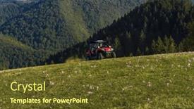  Presentation with atv - Slide deck enhanced with man-driving-a-quad-atv background and a tawny brown colored foreground