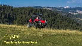  Presentation with atv - Slide set featuring man-driving-a-quad-atv background and a tawny brown colored foreground