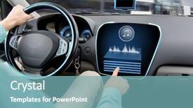  Presentation with computer music - Colorful presentation design enhanced with man driving car with audio backdrop and a seafoam green colored foreground