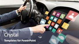  Presentation with modern automotive - Amazing theme having man driving car with menu backdrop and a dark gray colored foreground