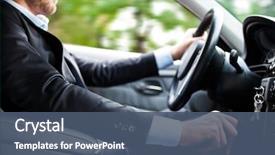  Presentation with driving - Colorful PPT layouts enhanced with man driving his car backdrop and a ocean colored foreground