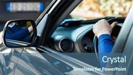  Presentation with driving - PPT layouts with man driving his car background and a ocean colored foreground