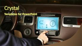  Presentation with night city - Cool new slides with man driving his modern car backdrop and a wine colored foreground