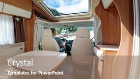  Presentation with driving road - Slides consisting of man-driving-on-a-road background and a coral colored foreground