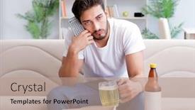  Presentation with pizza and sports - Colorful presentation theme enhanced with man-eating-pizza-having backdrop and a coral colored foreground