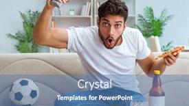  Presentation with pizza and wine - Colorful PPT layouts enhanced with man-eating-pizza-having backdrop and a teal colored foreground