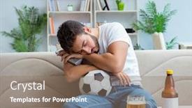  Presentation with pizza - Colorful PPT layouts enhanced with man-eating-pizza-having backdrop and a coral colored foreground