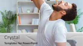  Presentation with pizza - Presentation with man-eating-pizza-having background and a lemonade colored foreground