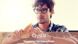  Presentation with food - Amazing presentation theme having man eating sandwich at cafe backdrop and a  colored foreground