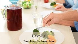  Presentation with lunch - Colorful theme enhanced with man-eating-vegetables-during-lunch backdrop and a lemonade colored foreground