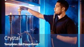  Presentation with hookah - Theme with man-engaged-in-hookah-preparation background and a ocean colored foreground