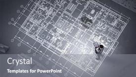  Presentation with thinking - PPT theme with man-engineer-thinking-over background and a gray colored foreground