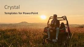  Presentation with driving road - PPT layouts enhanced with man-enjoying-beautiful-sunny-day background and a lemonade colored foreground