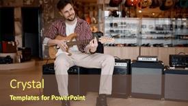  Presentation with sound - Slides having man-enjoying-sound-while-playing background and a tawny brown colored foreground