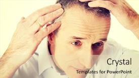  Presentation with hair loss - Cool new theme with man examining his hair backdrop and a lemonade colored foreground
