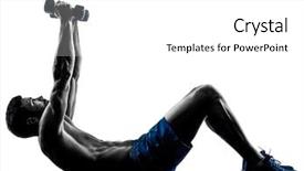  Presentation with silhouette of man worship - Audience pleasing PPT layouts consisting of man exercising fitness crunches silhouette backdrop and a white colored foreground