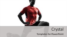  Presentation with workout - Slides featuring man exercising fitness workout lung background and a light gray colored foreground