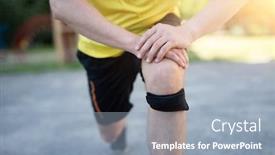  Presentation with office ergonomics man worker exercising - PPT theme with man-exercising-lunges-with-protective background and a light blue colored foreground