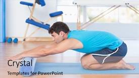  Presentation with foam - PPT theme having man exercising with foam roller background and a  colored foreground