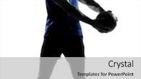  Presentation with aerobics - Cool new theme with man exercising workout fitness aerobics posture in silhouette studio isolated on white background backdrop and a light gray colored foreground